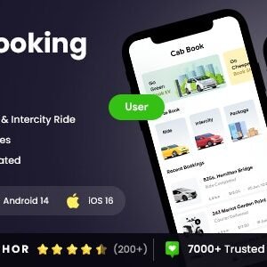 4 App Template | Cab Booking  Courier Package Sending App | Taxi Booking Mobile App | Cab Book