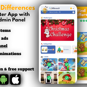 Find Differences | Flutter full app + Admin Panel - Spot it Differences game for IOS and Android
