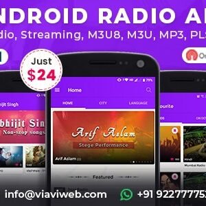 Android Radio App (Online Radio, Streaming, M3U8, M3U, MP3, PLS, AAC, FM)