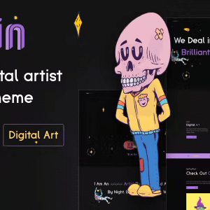 Ealain | Digital Artist Portfolio WordPress Theme + Figma 1.0.7