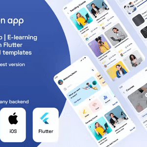 Entri - Education app | E-learning Management System Flutter 3.0(Android, iOS) app UI template