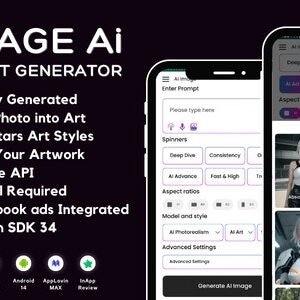 ImageAI AI Art Generator with AdMob Ads Android