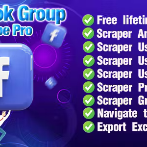 Social Media-Facebook Scrape Group|Scrape Group Members Pro