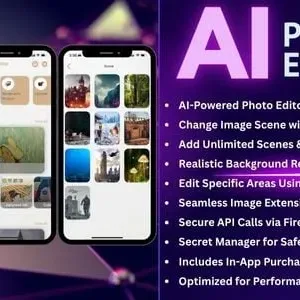 AI Photo Editor iOS App â€“ SwiftUI with Ideogram & RunwayML, AI Enhancer, Extend, background replace