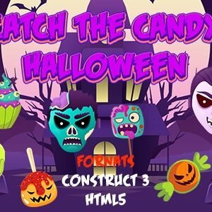 Catch the Candy Halloween Game (Construct 3 | C3P | HTML5)