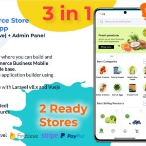 Any Ecommerce Store Builder Full App - React Native (AndroidiOS) + Admin Panel