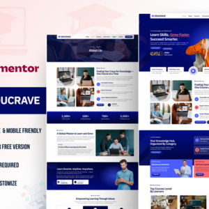 Educrave - Online Courses & Education Elementor Pro Template Kits