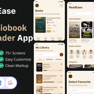 ReadEase - Ebook Store & Reader App UI Kit (Tailwind CSS + PWA)
