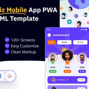 Quizio - Quiz Mobile App PWA HTML Template